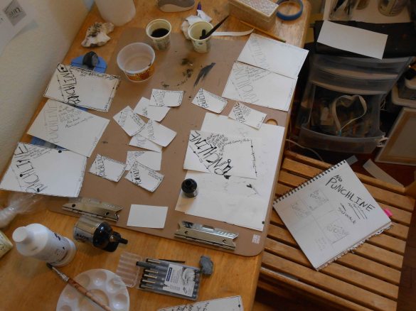 My crazy studio as I worked on "No Punchline"